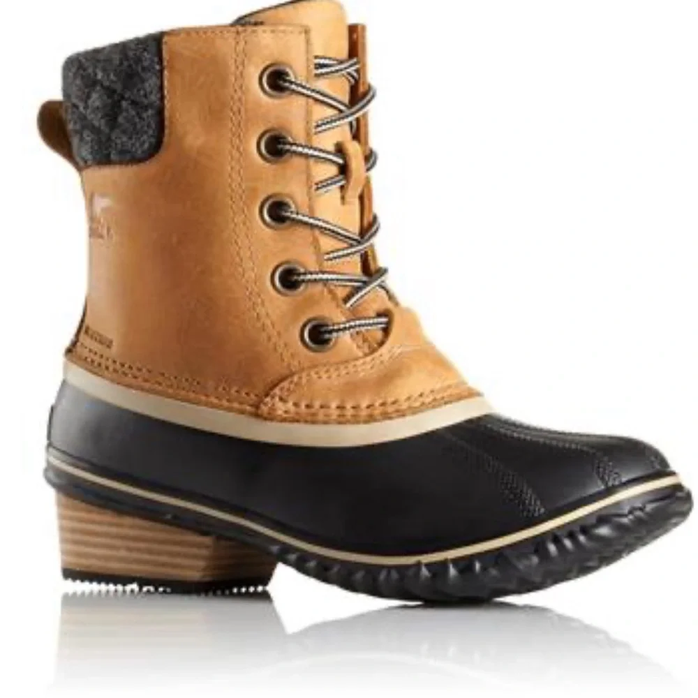 Womens Sorel Slimpack II Lace Elk/Black Leather Boots NL2348-286 Size 8.5‎
